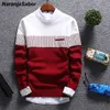 NaranjaSabor Autumn Winter Pullover Men's Brand Clothing Wool Slim Knitted Sweater Men Casual Striped Pull Jumper N558 220815