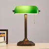 Tischlampen Vintage geblasenes Glas Nachttisch Metall Bank Lampe für Schlafzimmer Büro Schreibtisch Dekoration Wohnzimmer leuchten Büchertisch