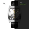Tk-Topselling Transparent Mens 시계 기계 자동 손목 시계 가죽 스트랩 탑 스팀 펑크 셀프 와인딩 시계 남성 Montre Homme Watches
