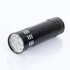 ミニUVウルトラバイオレット9 LED懐中電灯トーチアルミランプ屋外携帯用戦術照明ツール