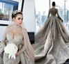 Vestidos de casamento lindo sereia vestidos de casamento apliques pérolas branca longa capela treinar pescoço 2019 vestido nupcial para mulheres vestido de noiva