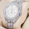 Luksusowy zegarek dla mężczyzn mechanicznych ES Najwyższa jakość lodowa Out VVS Diamond Stali Stal Dial Moissanite Szwajcarska marka Geneva WristWatches