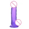 Sexiga leksaker man falsk penis realistisk stor dildo silikon transparent kristallglas stark sugkopp för kvinnor