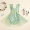 Kızın Elbiseler Güzel doğmuş kız bebek kolsuz romper elbise örgü dantel mektup baskı prenses doğum günü partisi tül vaftiz costumegirl's