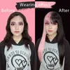 Synthetic Hair Pink and Black Wig Long Straight hair Cosplay Two Tone Ombre Color Women s220505