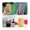 US Stock SubliMation Glass Beer Mugs With Lid Straw 12oz 16oz 25oz Diy Blanks Frosted Clear Can Shaped Tumblers Cups Heat Transfer Cocktail Iced Coffee Soda Glasögon