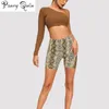 Fashion Leopard Grid Print Women's Shorts Cycling Casual Snake Summer Beach High midja Femme Plus Size W220418