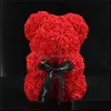 装飾的な花の花輪お祝いパーティー用品ホームガーデンドロップ人工石鹸ローズテディベア25cmビッグペ