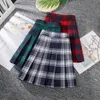 Skirts 2022 Year Summer Woman Mini Plaid Skirt Harajuku Japanese Kilt Femme Red Green Y2k High Waist Tennis Saia Xadrez Preppy