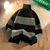 Sweaters voor heren oversized vintage heren winter gestreepte Turtleneck trui mode gebreide kleding voor mannelijke Harajuku warme unisex casual pulloversmen's