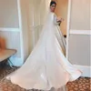 Vestidos De Novia Simple Vintage White Ivory Satin Wedding Dress for Women Long Sleeves Bridal Gown Robe France Sukienka