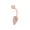 Titanium Steel Zircon Heart Navel Rings 14G Belly Button Ring Body Piercing Jewelry for Women