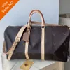 Torby DUFFEL 45 cm 55 cm Sprzedaż podróży Kobiety mężczyźni oryginalna skórzana torba na ramię nosić nity dolne bagażu z głową zamka do 1978 01