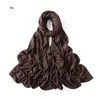 Crinkle Pleated Cotton Jersey Hijab Scarf sjal för kvinnor randiga strechy turbans headscarf wraps muslim pannband bandana