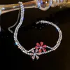 Chokers Moda coreana Flor doce Flor de cristal brilhante Colar de gargantilha para mulheres de luxo vintage elegante Chain Cheal22