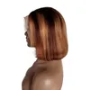 Brown Short Straight Wigs for Women 134 Lace Front Human Hair Wig Women039s Brazilian hair6319508