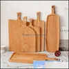 Chop Blocks Kitchen Knives Accessories Kitchen Dining Bar Home Garden Squre Block Wood Cutting Board Cake Sushi Plate Serving Trays Bread