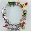 925 STERLING Gümüş Noel Koleksiyonu Charm Noel Baba Bead Diy Pandora Bilezik İçin