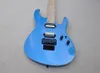 Blaue E-Gitarre mit Floyd Rose Maple-Griffbrett und Abalone-Inlay