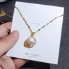 Beautiful Flower Pearl Pendant Necklace 18K Gold Plating Stainless Steel Necklaces for Ladies Gift