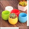 Mini Round Plastic Meat Plant Flower Pot Garden Home Office Decor Micro Landscape Planter High Quality C537 Drop Delivery 2021 Planters Po