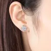 Stud 925 Sterling Silver Earrings High Quality Woman Fashion Jewelry Clover Crystal Zircon Allergy Free Dropship Moni22