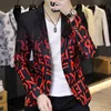 Men's Blazer Fashion Autumn Winter Clothing Male Suit Jacket Letter Printing Casual Slim Fit Fancy Party Singer Blazzer Coat 220527