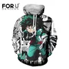 FORUDESIGNS Mannen Grappige Doek Sweatshirt Anime Mijn Hero Academia Hoodie Hip Hop Casual Losse Print Streetwear Unisex s Tops 220705