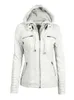 Neue Frauen Faux Leder Jacke Pu Motorrad Mit Kapuze Hut Abnehmbare Casual Leder 5xl Punk Oberbekleidung L220801