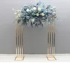 decoration Gold plated Wrought Iron Frame Artificial Flower Metal Wedding Props Backdrops wedding pedestal balloons for weddings