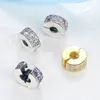 Charme Pandora de Prata 925 Fit 925 Pulseira Deslumbrante Elegância Fio Cadeia de Segurança Conjunto de encantos Pingente DIY Miçangas Finas Jóias