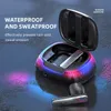 B18 TWS BLUETOOTH 5.0 무선 이어폰 터치 헤드폰 RGB Luminous Super Bass Surounding Gaming Headset HD Mic Waterproof Sports Eorbuds