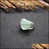 솔리테어 링 링 보석 보석 자연 스톤 심장 호랑이 눈 청록색 Lapis Quartz Amethyst Opal Crystal Finger for Women Drop Delivery 2021