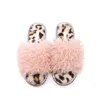 Slippers Slides Autumn and Winter New Fashion Opening Plush Slippers Curly Leopard Pattern Floor Cotton Home Cattle Tendon Bottom 220806
