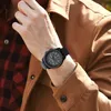 男性のクォーツ時計の明るいアラビア数字丸いダイヤルのための革ベルト2022高級腕時計Reloj