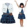 Mode enfants bébé fille vêtements ensembles robe de créateur et veste ceinture 3 pièces costume Beatufil à la mode enfant en bas âge filles tenue