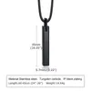 Tungsten Steel Carbide Plain Long Bar Pendant Necklace for Mens Jewelry。