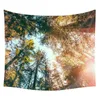 Tapijt Achtergrond Mooie natuur Landschap Zonneschijn Bosafdruk Tapijtwand Hangende bank Slaapkamer Home Decor Tapestry J220804