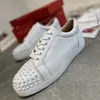 2022 Nouvelle Mode Hommes Femmes Chaussures Spikes Baskets Plates Glitter Party Chaussures De Mariage Noir Blanc En Cuir Baskets EU47 Avec Boîte NO57