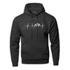 Mountain Heartbeat Hoodies moletom masculino diagrama de raio de som com capuz de capuz de inverno outono impressão preta cinza sportswear