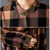 Autunno Inverno Donna Abito Vintage Plaid Casual Allentato Moda Cotone Lino Manica lunga Abiti eleganti da donna Abbigliamento 220317