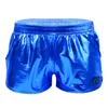 Men's Shorts Summer Mens Shiny Metallic Elastic Waist Rave Dance Booty Boxer Pants Sexy Night Club Party Bottoms ClubwearMen&295S