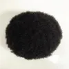 8mm wave Full PU Toupee Indian virgin human hair replacement full hand tied afro silicone wig for black men fast express delivery