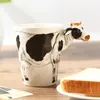 最初の立体視鏡3Dハンドペインティングされたセラミックアニマルカップ牛のパラグラフマグカップミルクT200506