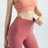Nagie brzoskwiniowe spodnie jogi lulu płynne biodra HIP Elastyczne sportowe rajstopy do biegania