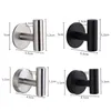 Hooks & Rails 2Pcs Wall Hook Stainless Steel Clothes Hanging Matte Black Adhesive Key Towel Holder For Bathroom Bedroom HooksHooks