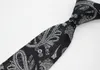 Bow Ties Silk Floral Tie Men's Paisley Print Black White for Men Business Business Luxury Wedding Party NecktiesBow