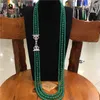 Kedjor Crown CZ Simple Multi-Layer Green Agate Jade Long Necklace Sweater Chain European and American Fashion Gift 25Inchains Heal22