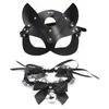 Erotik Kadın Seksi Maske Yarım Gözler Cosplay Yüz Kedi Deri Maskesi Cadılar Bayramı Partisi Cosplay Mask Maskeli Yapı Top Maskeleri L2207112489572