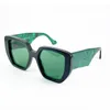 Officiella senaste kvinnors solglasögon 0956 överdimensionerade ramglasögon occhiali da sole firmati femminili grön turkos smaragd med lar307w